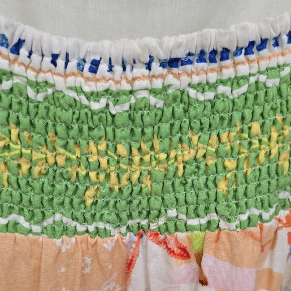 C&C California White Dress with Blue and Green Beach Patterns, XL, NWT - Picture 10 of 16